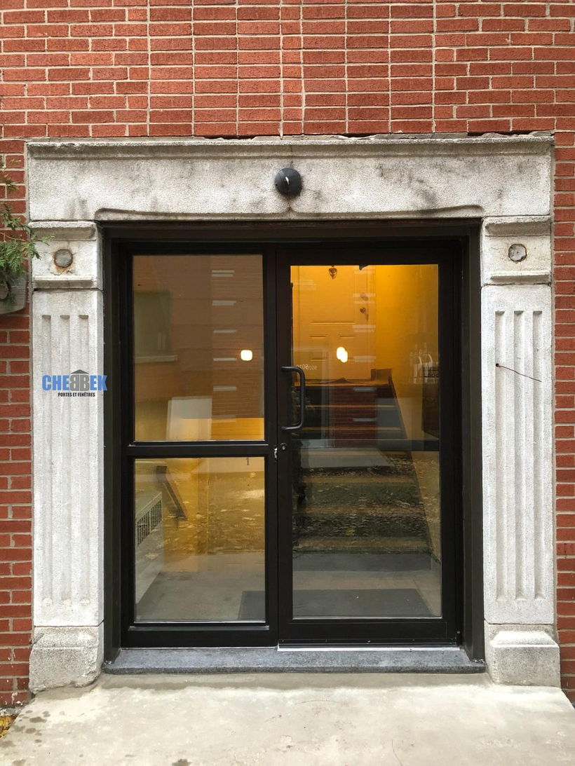 Commercial building entrance after renovation