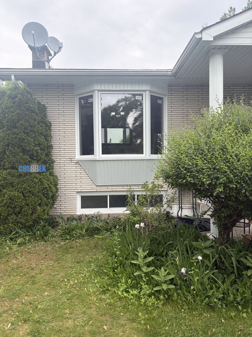 New black bay window after installation